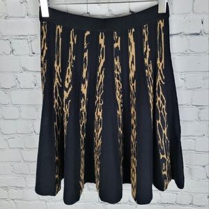GRACE ELEMENTS | pleated animal print heavy knit skirt